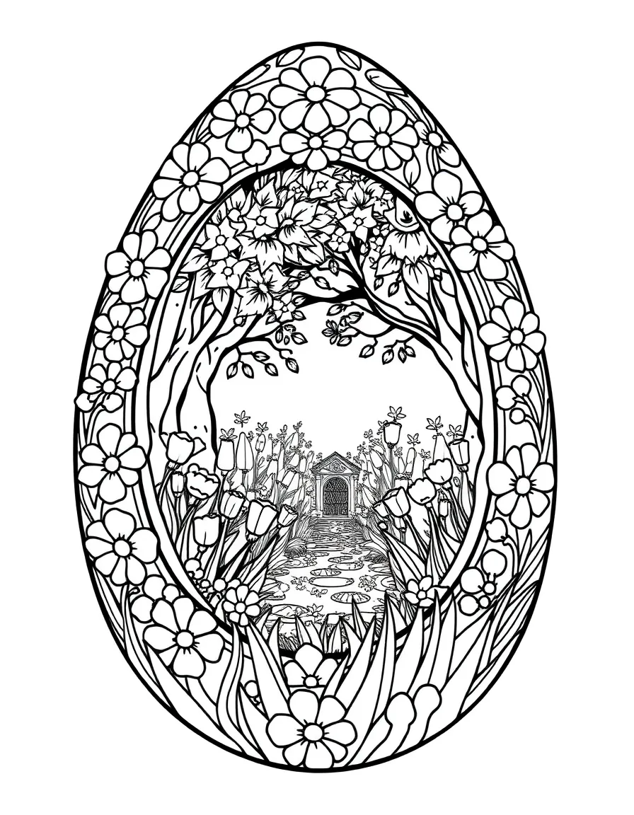 An Easter egg with keyhole views into secret spring gardens