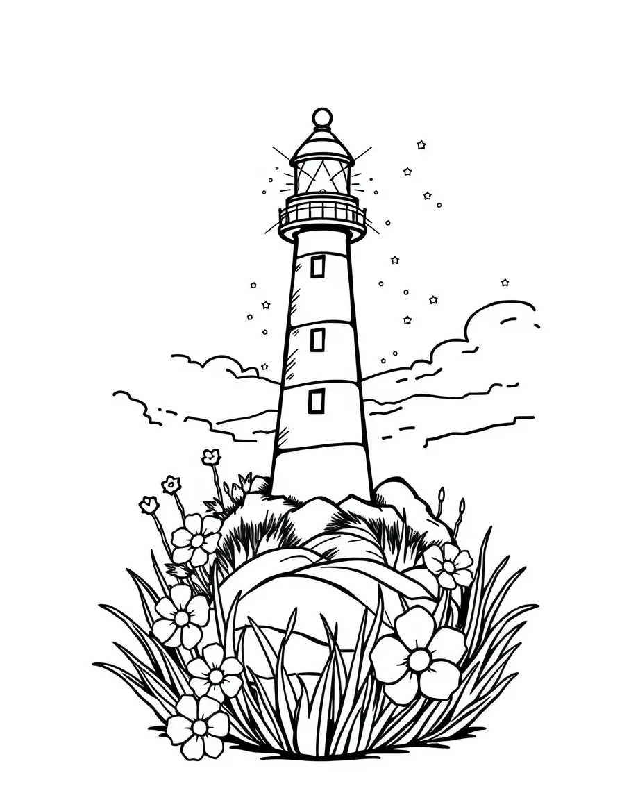 An Easter egg with lighthouse beams illuminating spring nights