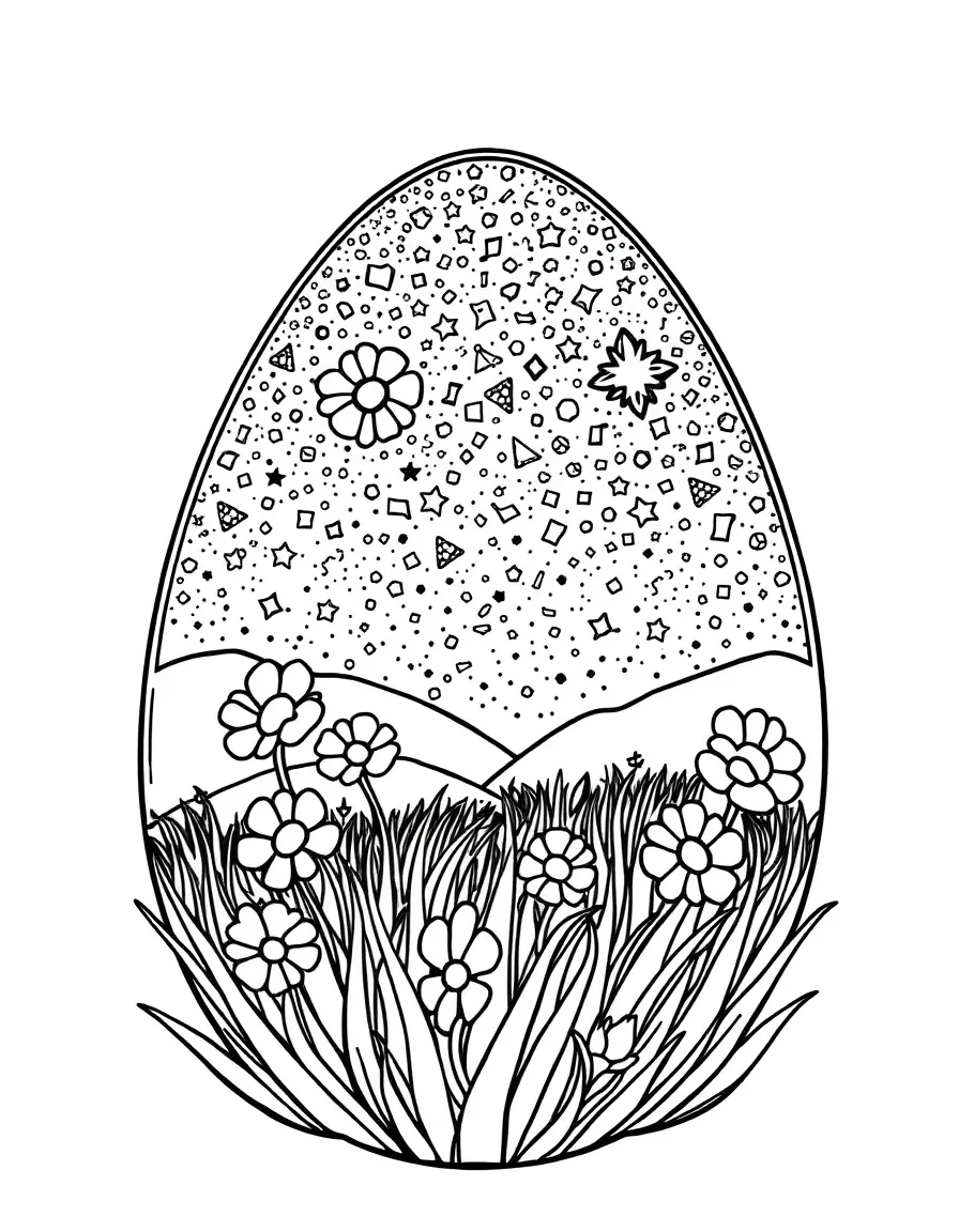 An Easter egg with night sky constellations of spring