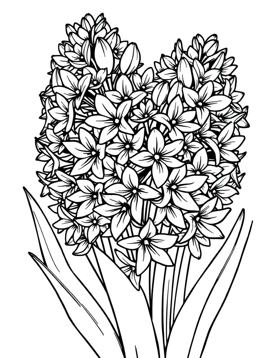 Hyacinths with detailed clusters of star-shaped flowers