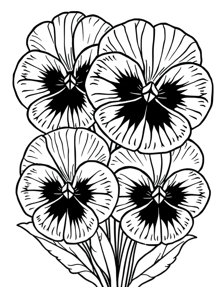 Pansies with face-like patterns in their petals