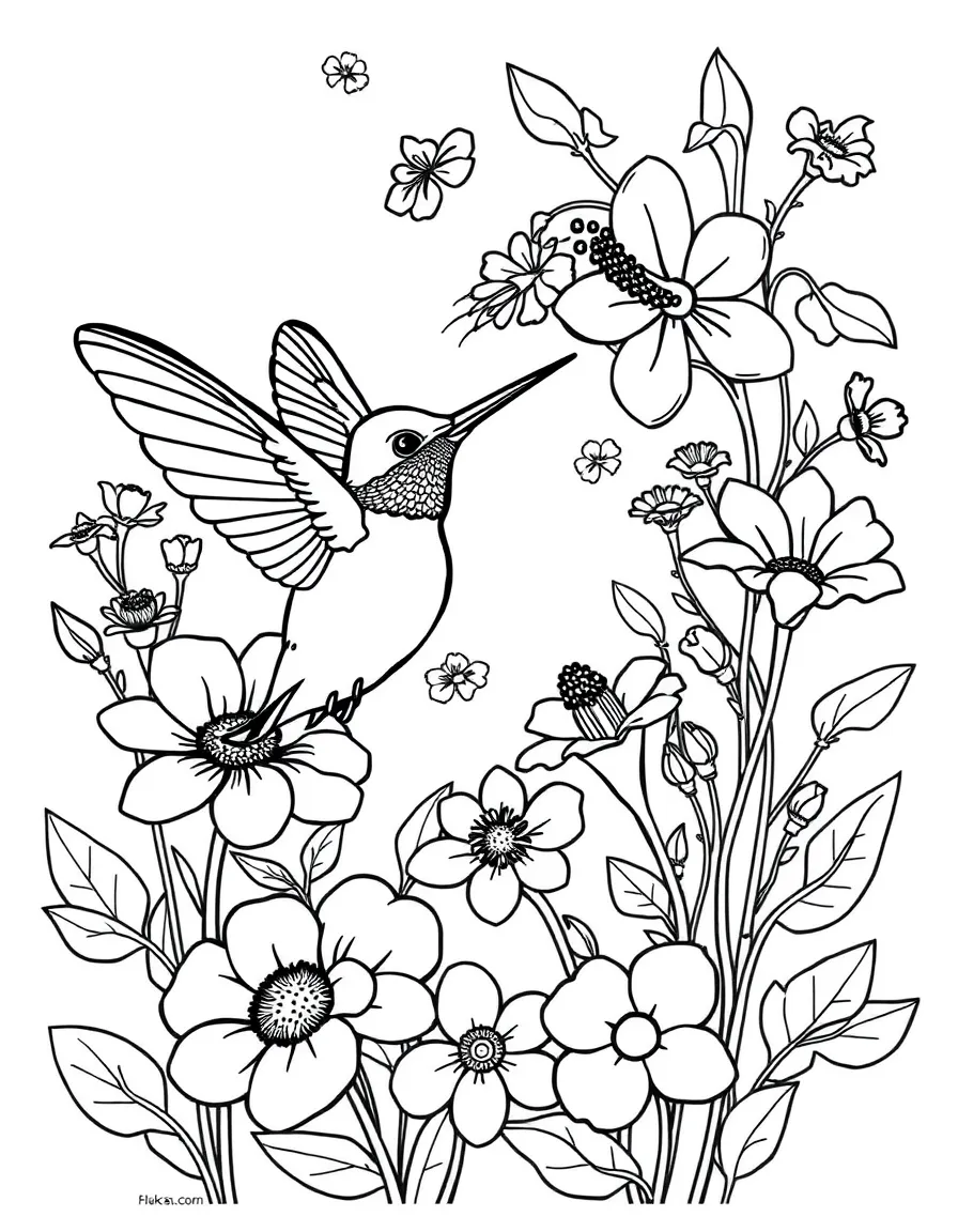 A hummingbird garden with nectar-rich spring flowers