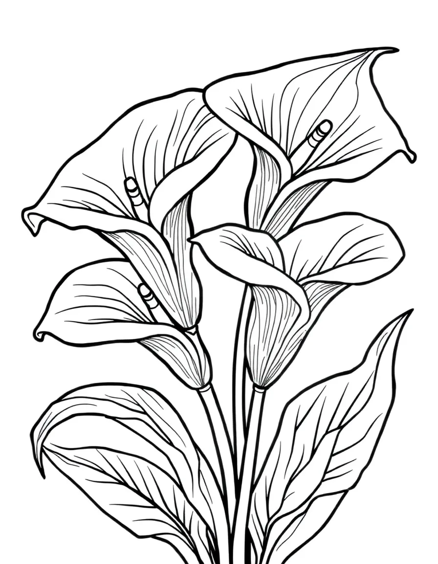 Calla lilies with their elegant curved forms and patterns