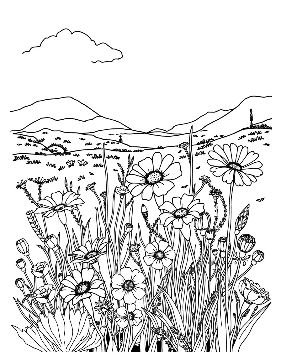 Desert wildflowers blooming after spring rains