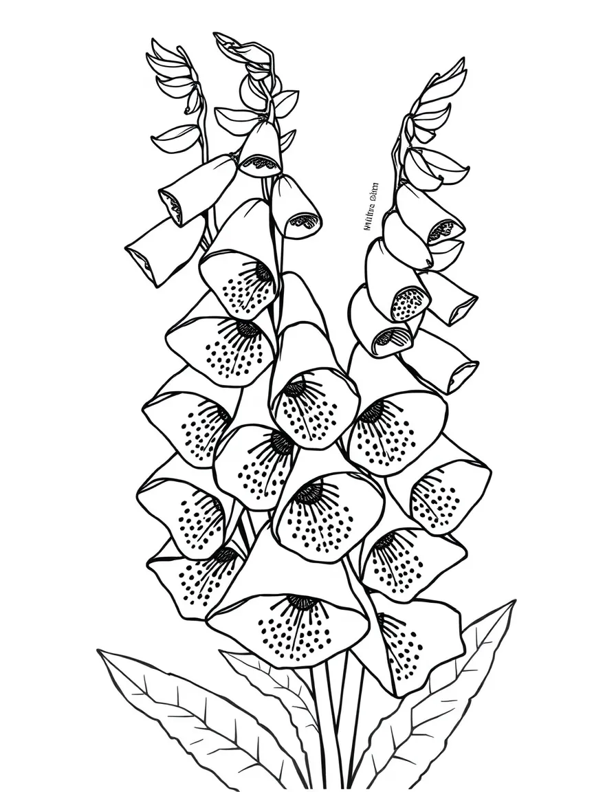 Foxgloves with their bell-shaped flowers and spotted patterns