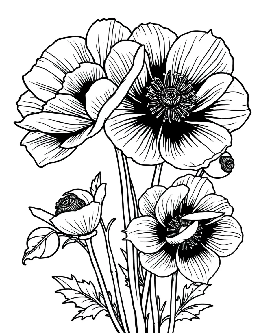 Japanese anemones with their paper-like petals