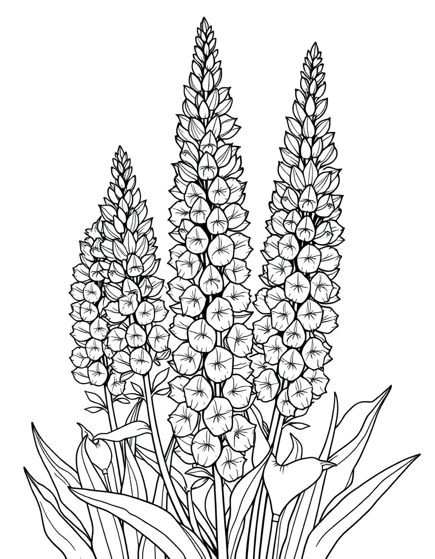 Lupines with their tiered flower spires