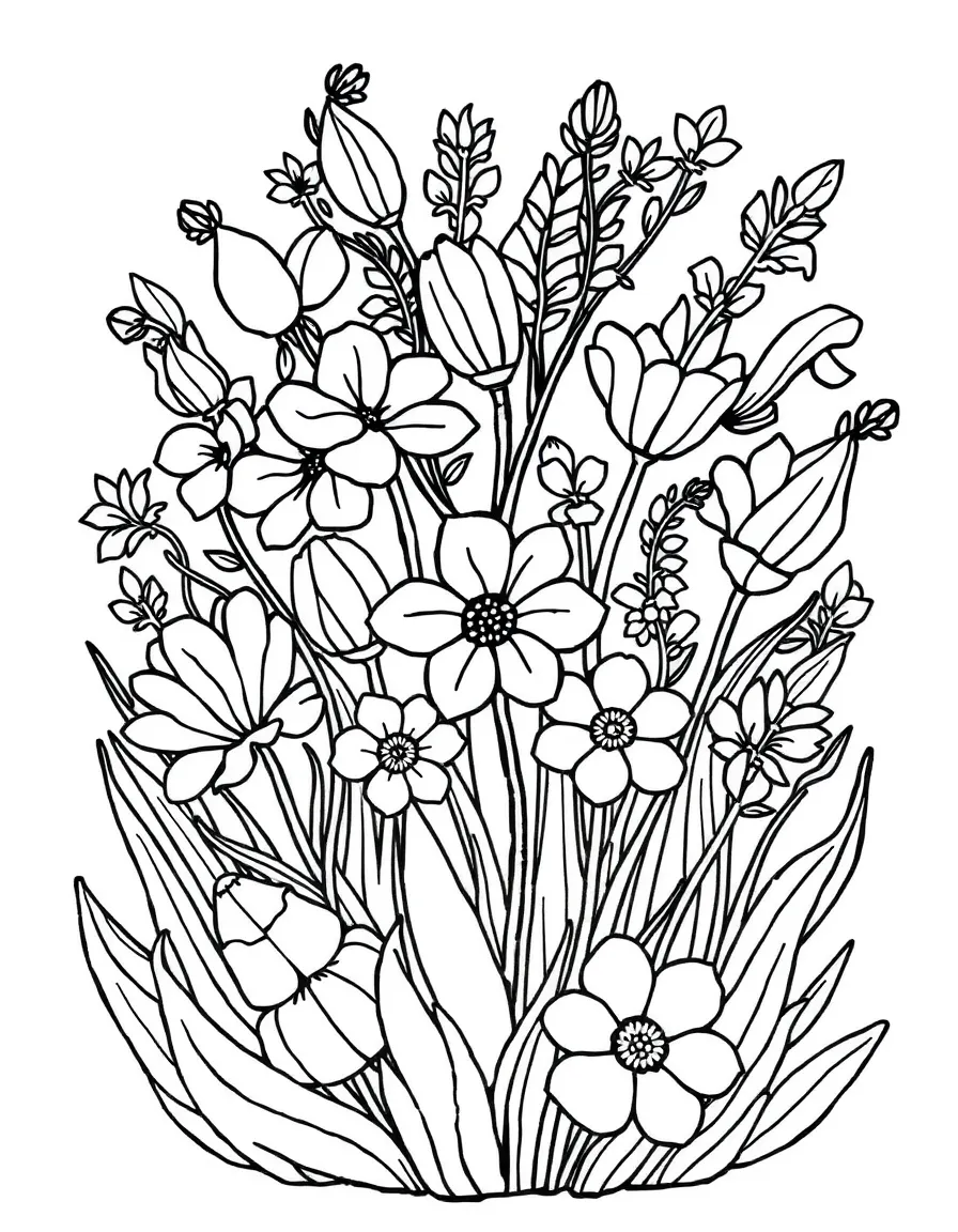 Spring flower mosaic creating a larger Easter picture