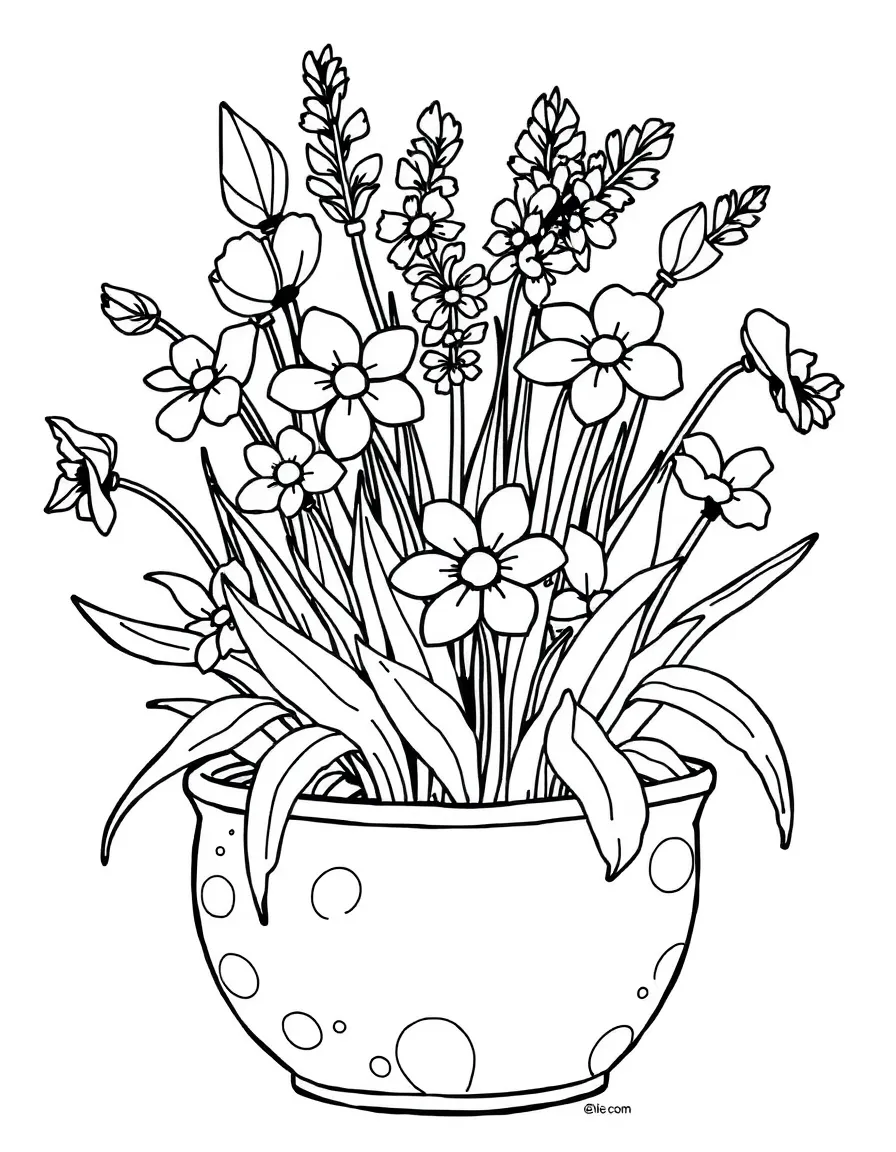 Spring flowers growing in unusual containers