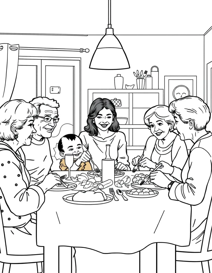 Multigenerational family living in one home making dinner