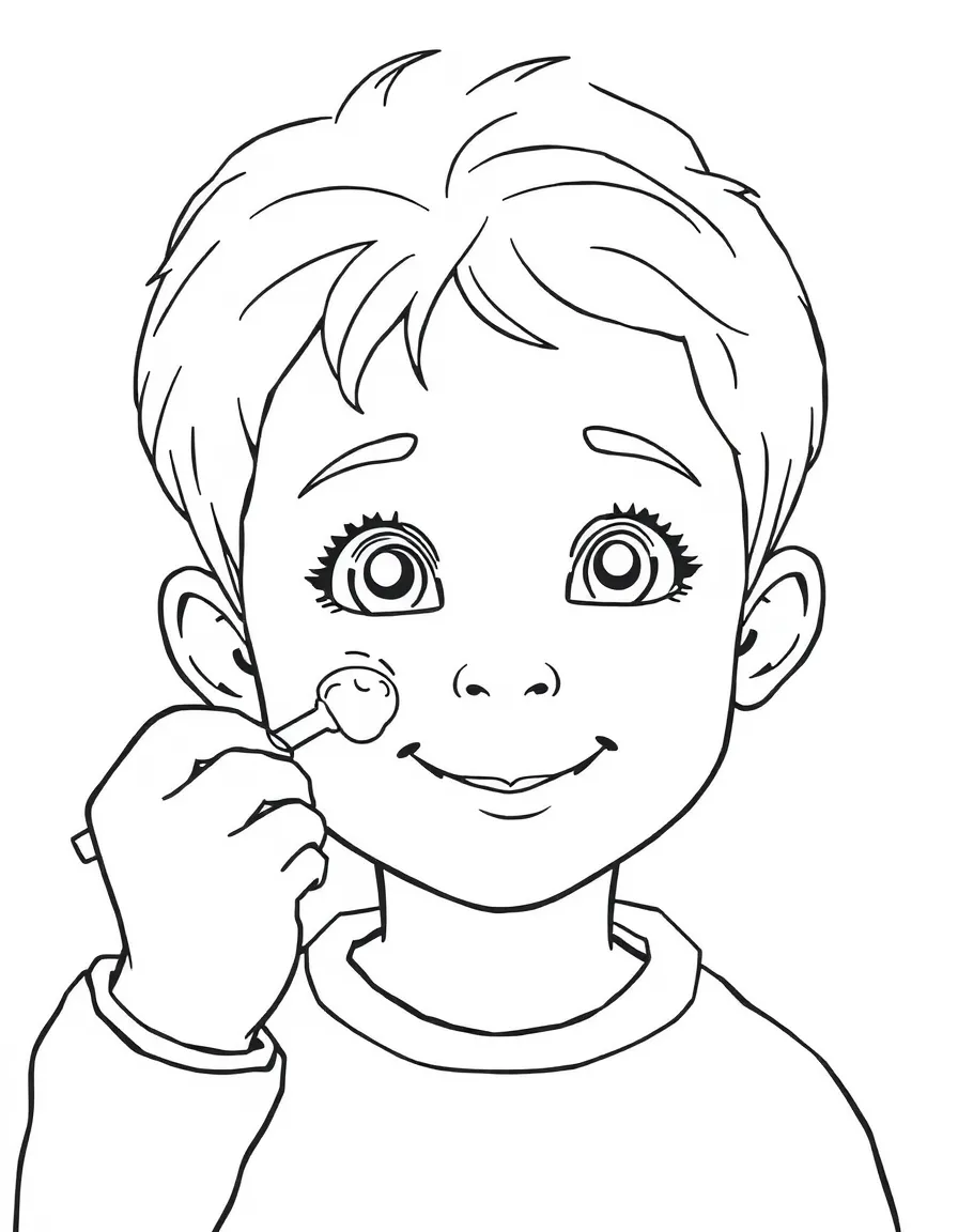 Children learning to wash their own faces