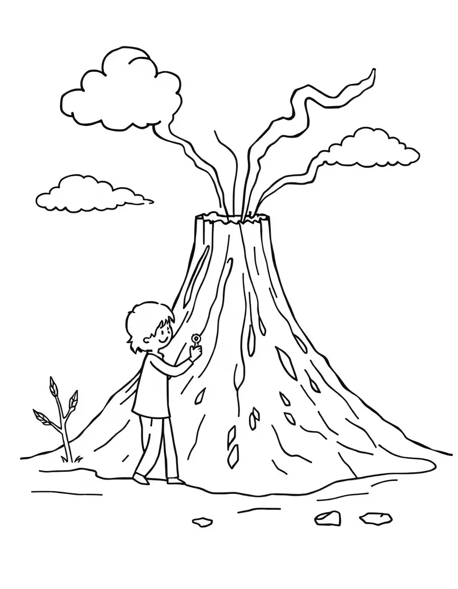 Family creating a volcano science project