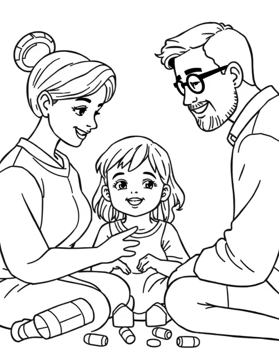 Parents teaching children about medicine safety