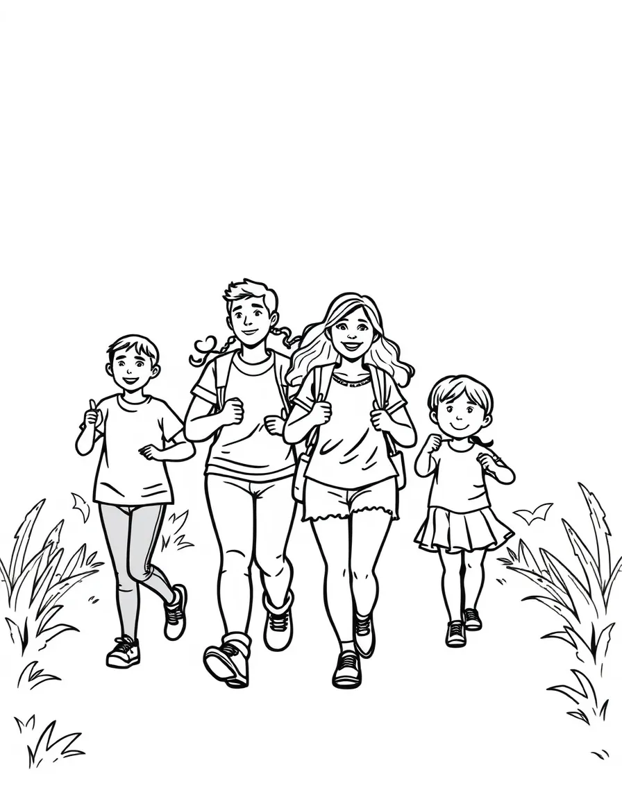 Family participating in a charity walk