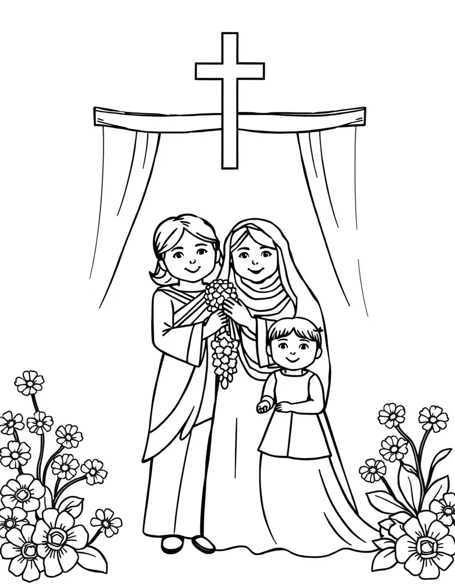 Family celebrating a religious milestone or ceremony