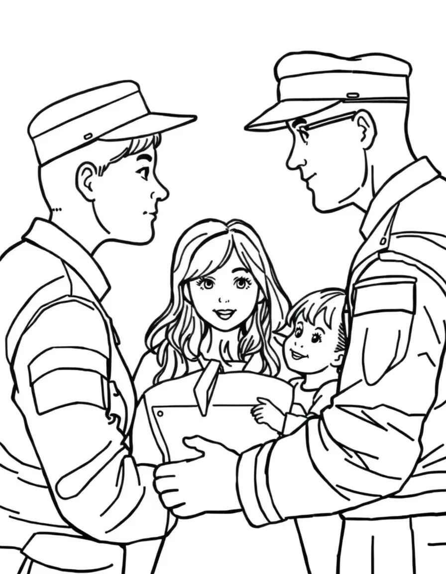Family talking to military service members