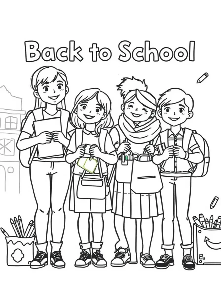 Family at back-to-school shopping with supplies