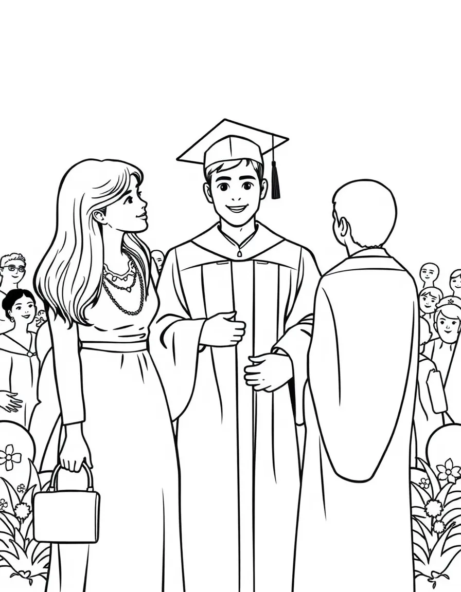 Parents attending child's graduation ceremony