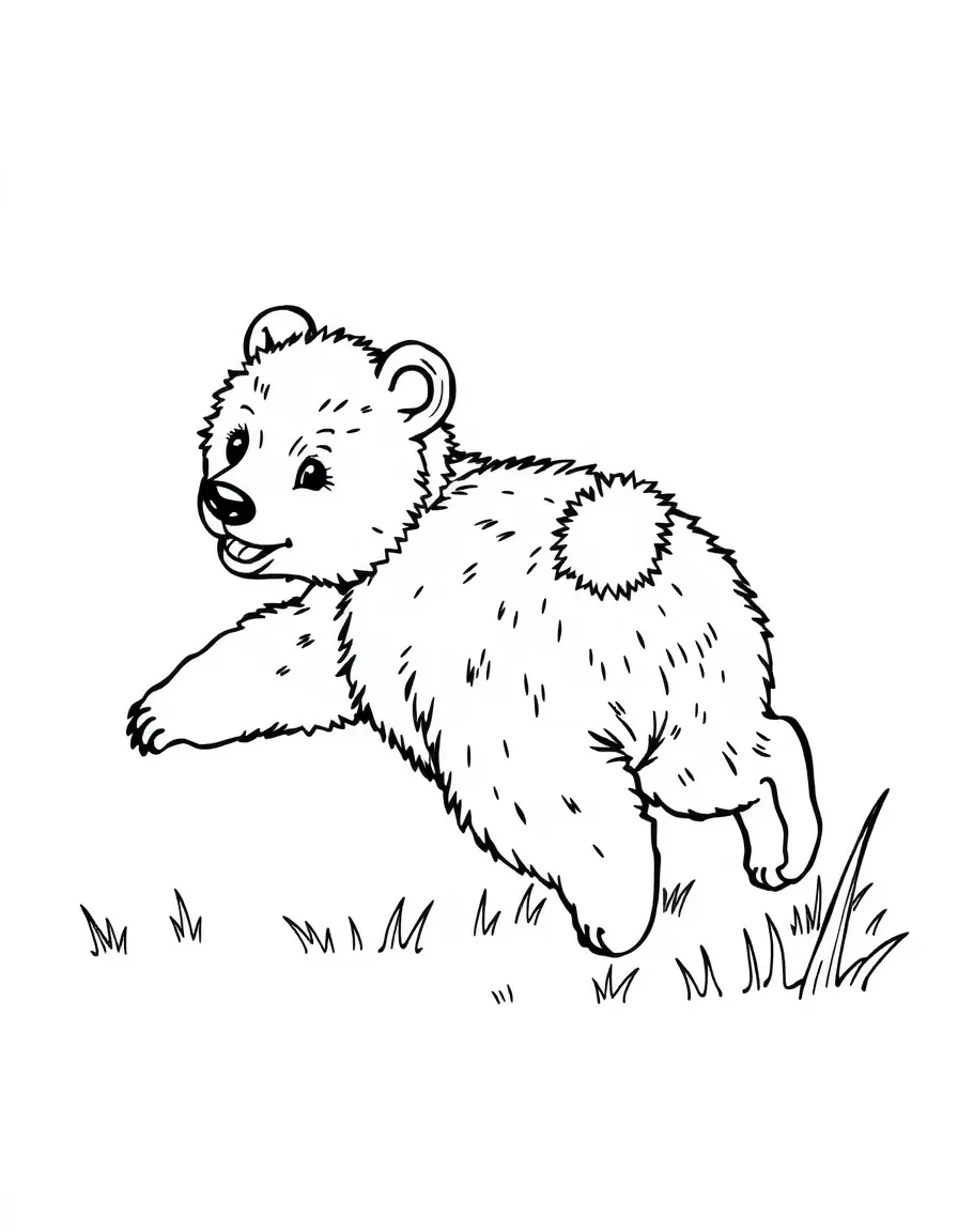 A bear cub chasing its tail.