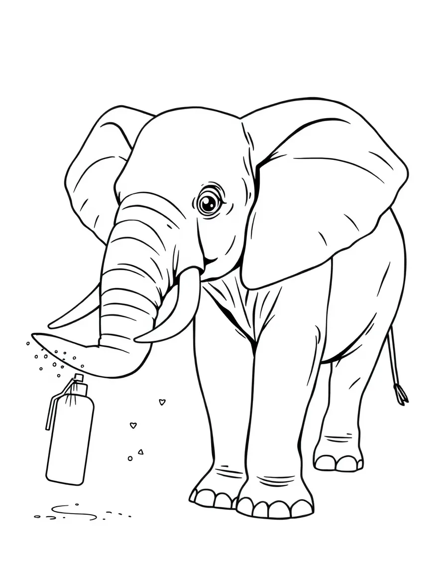 An elephant spraying dust on itself.