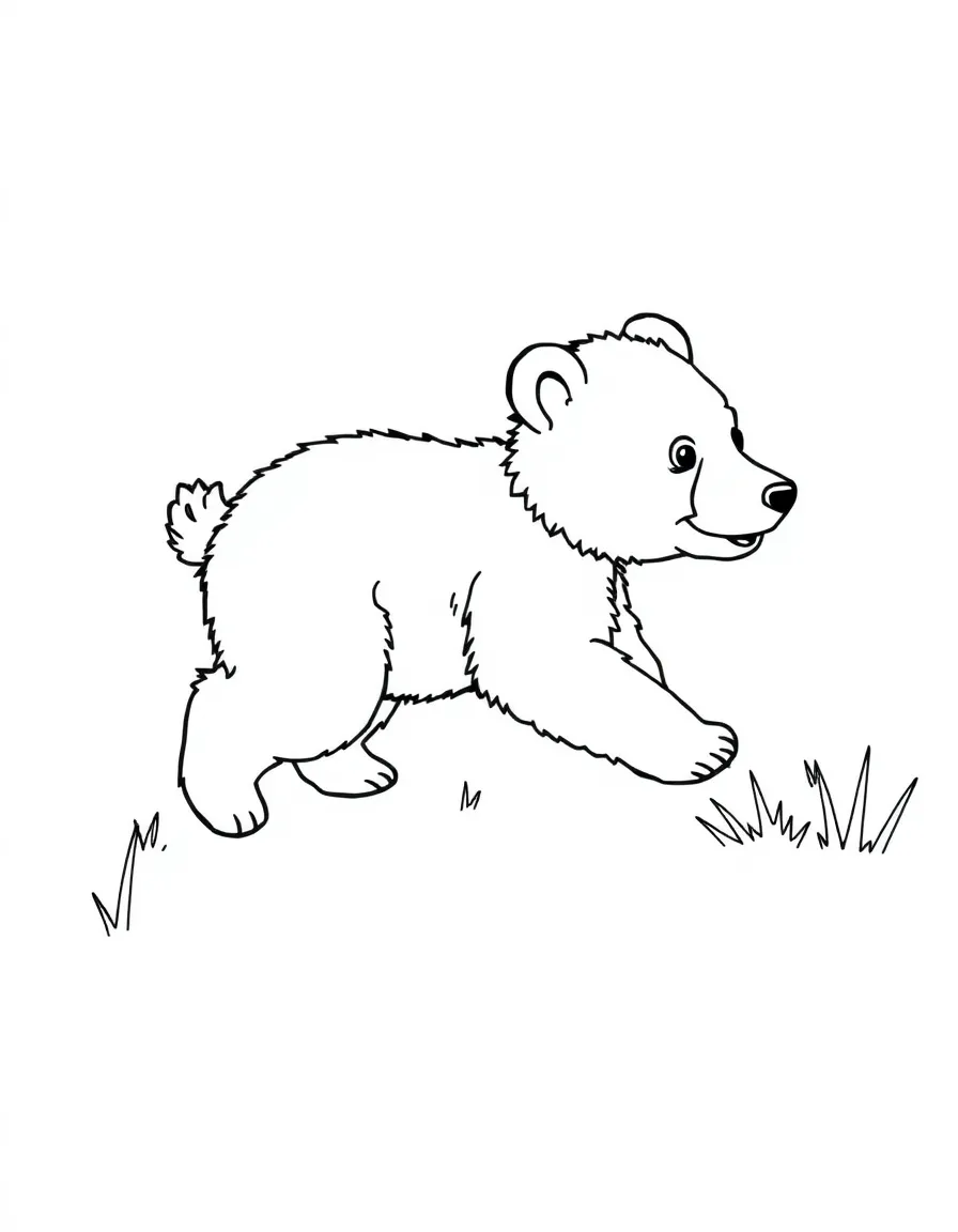 A bear cub chasing its tail.