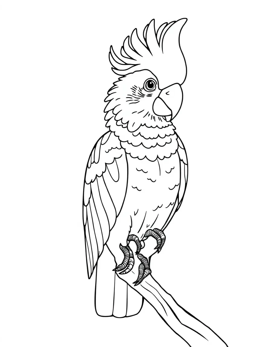 A pink cockatoo sitting on a wooden perch  