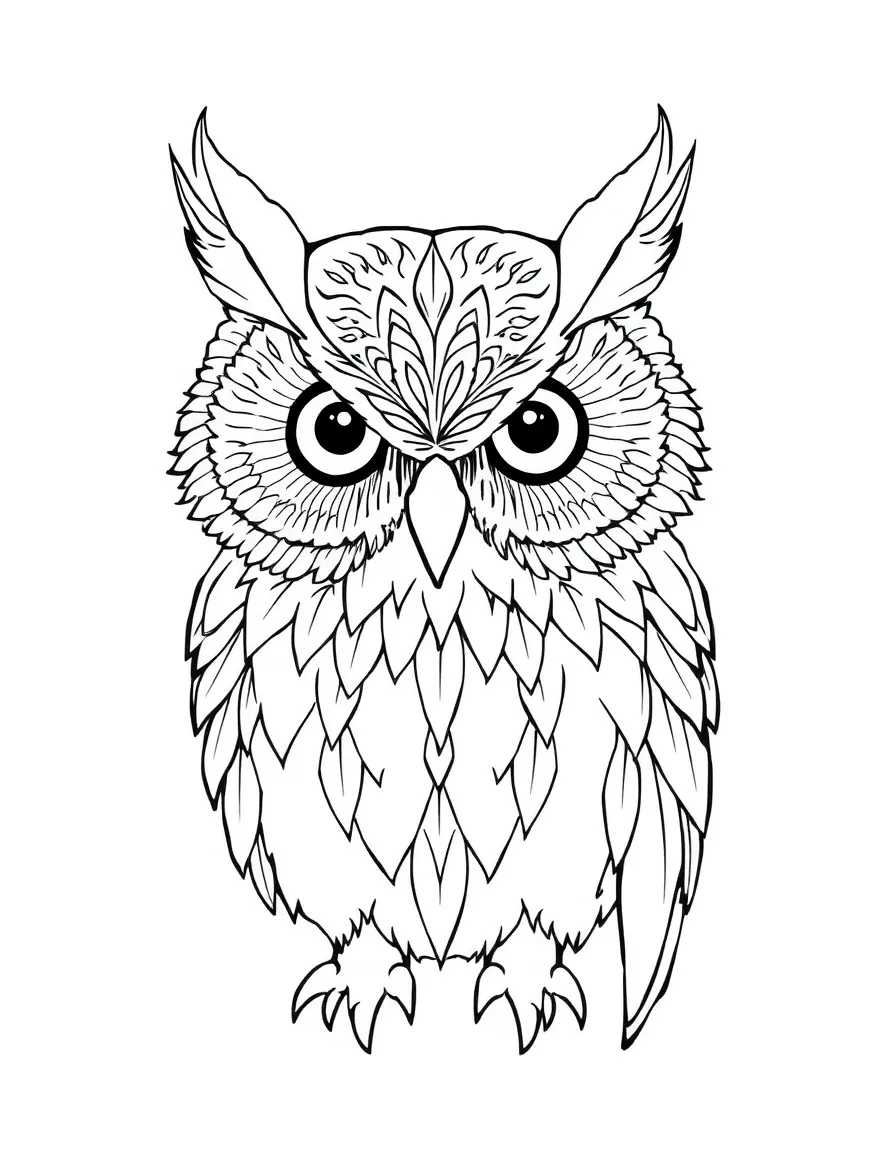 A golden owl with mystical eyes  