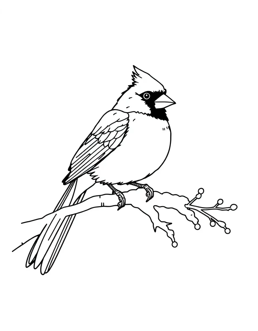 A Christmas cardinal sitting on a snow-covered branch  