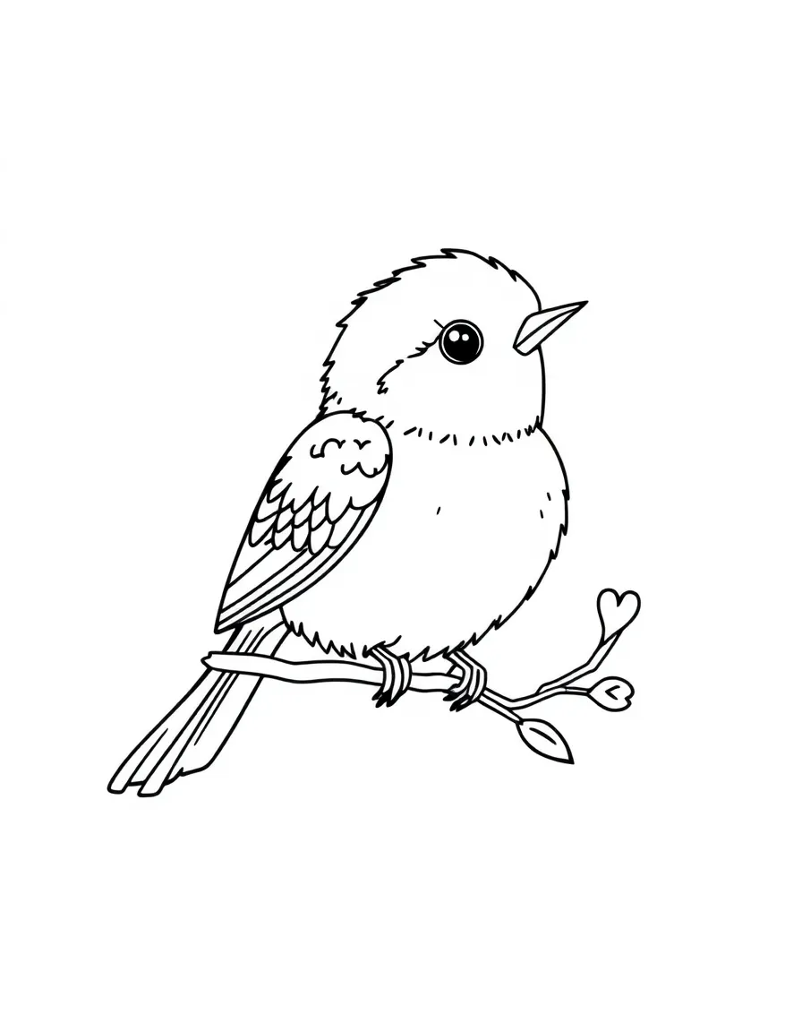 A tiny lovebird with heart-shaped feathers  