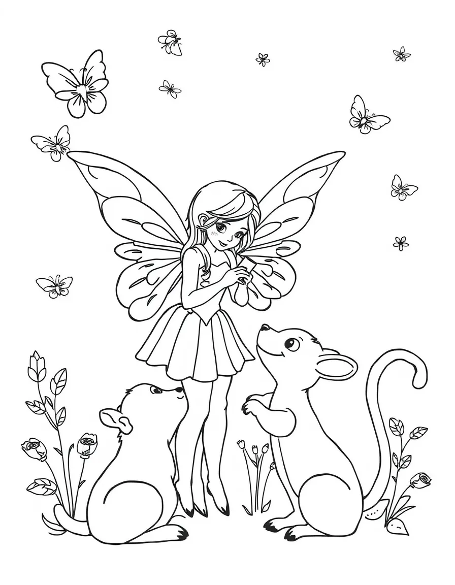 A fairy translator facilitating communication between different animal species