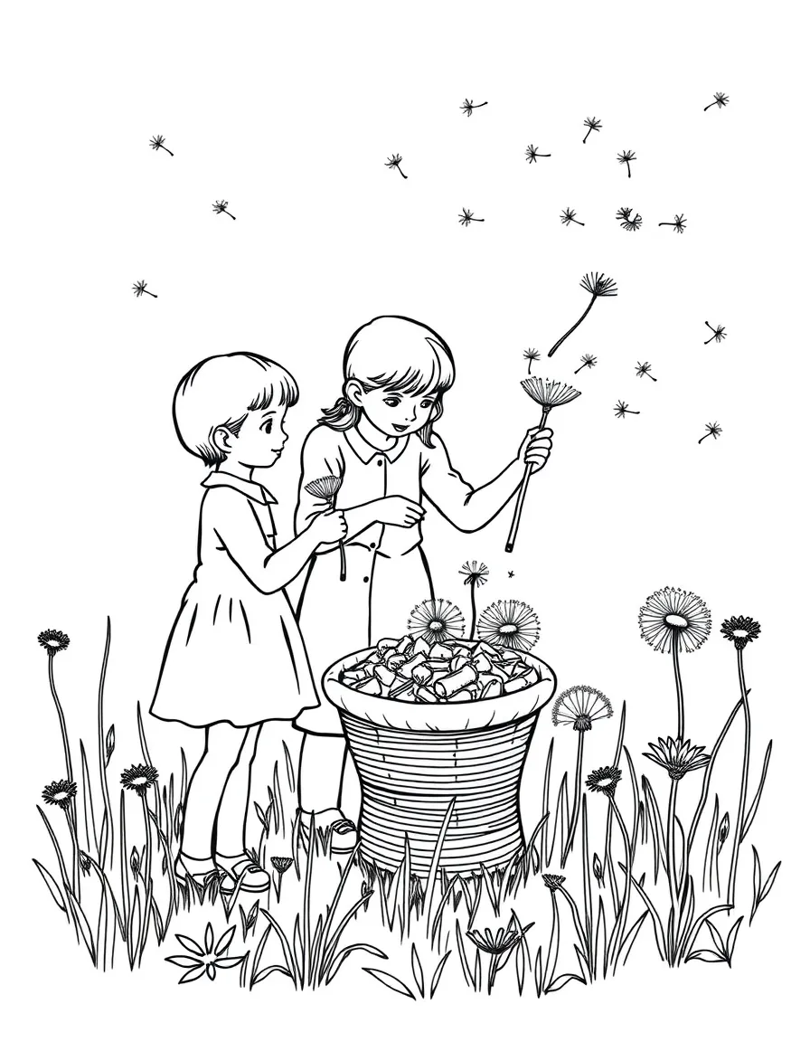 Wish collectors sorting through dandelion seeds blown by hopeful humans