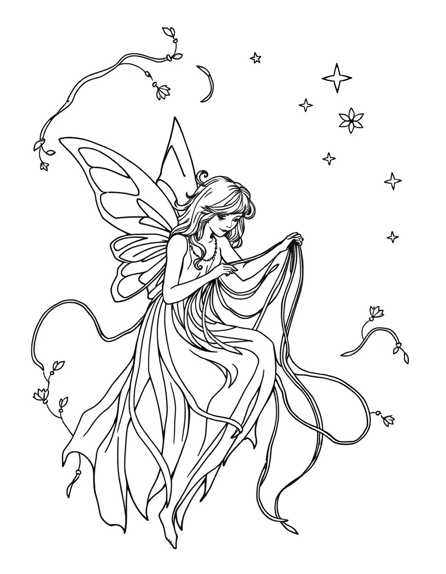 Destiny fairies weaving life threads into the fabric of existence