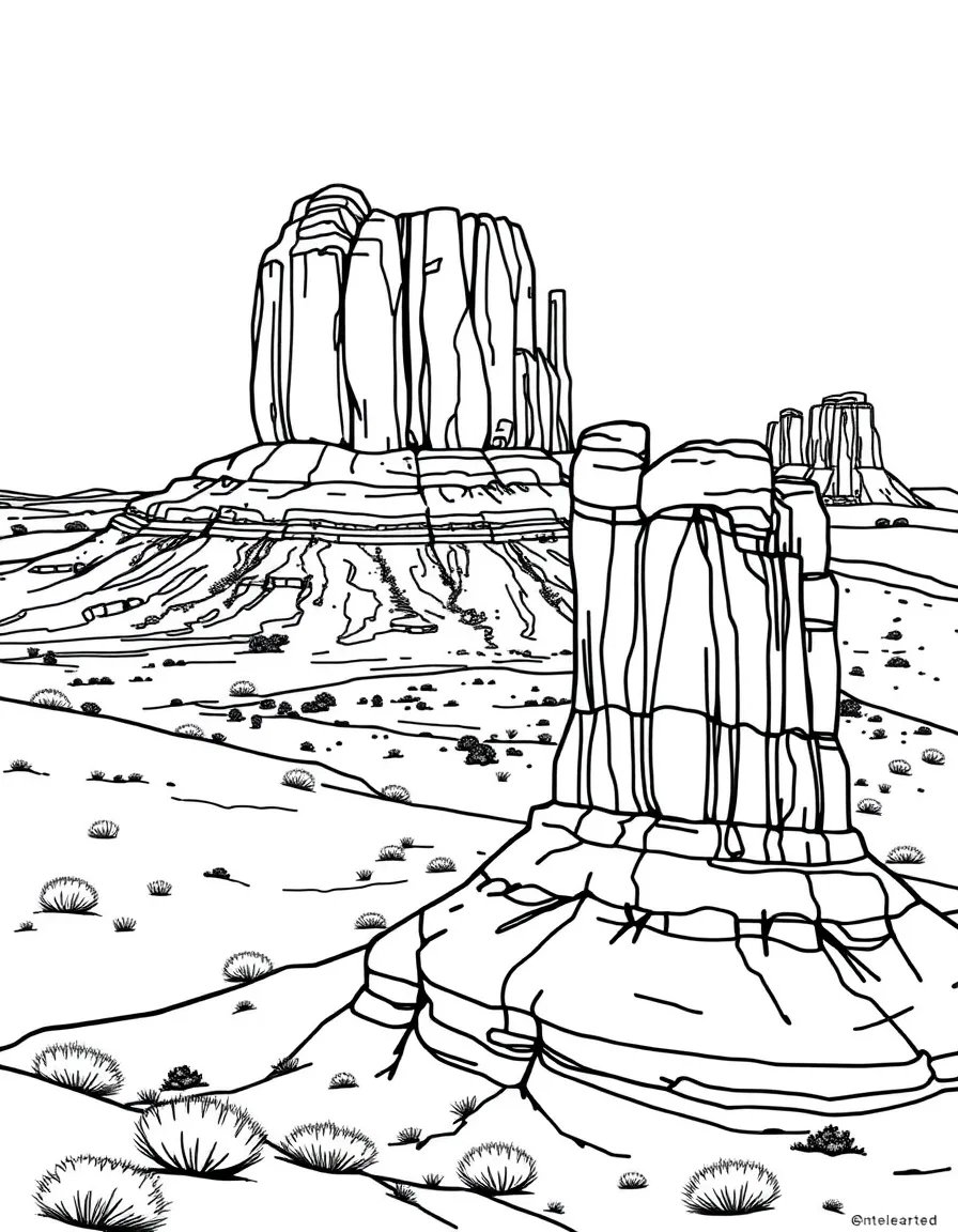 Monument Valley with detailed mesa and butte formations