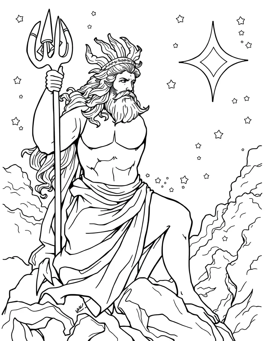 Perseus with stars and the famous demon star Algol