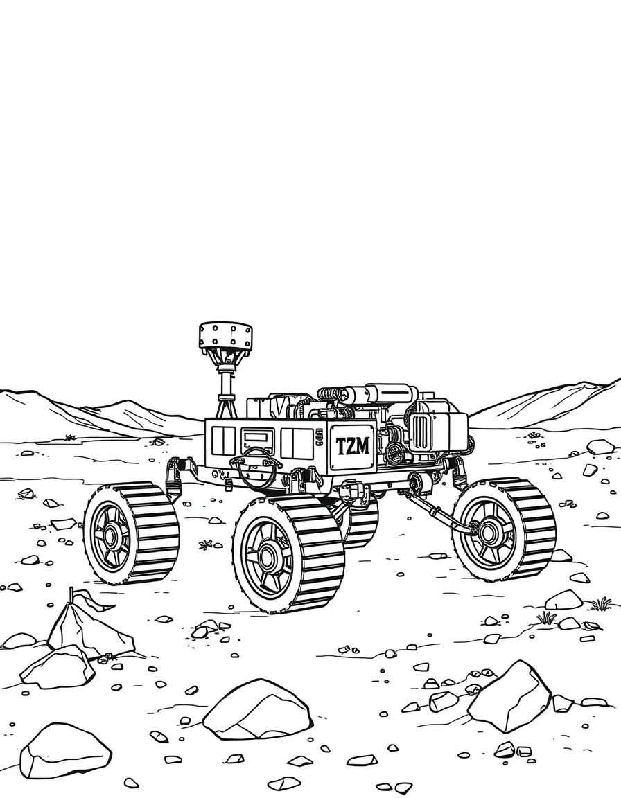 The Perseverance rover exploring the Martian surface