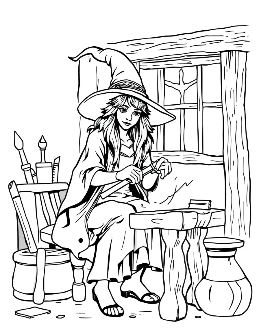 A witch carpenter building furniture that adjusts to the sitter's mood