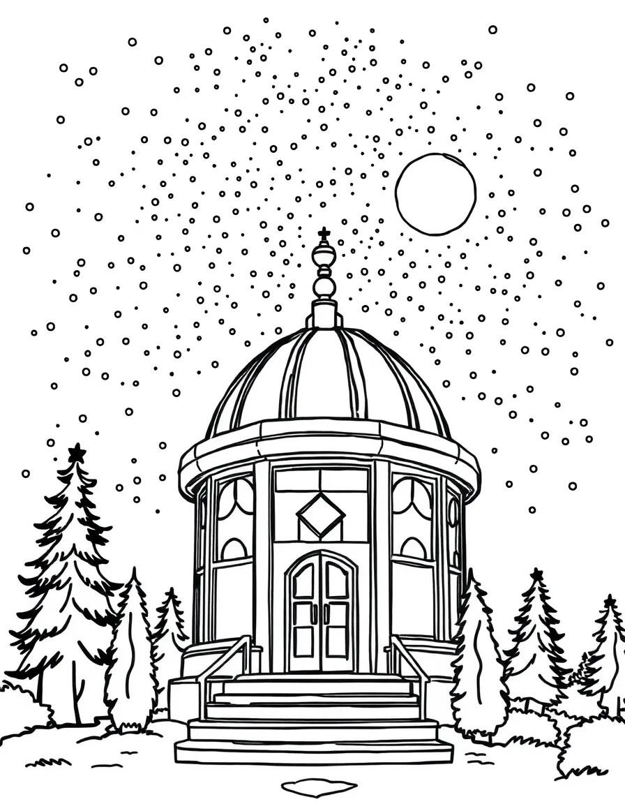 A magical observatory with a ceiling that becomes transparent at night