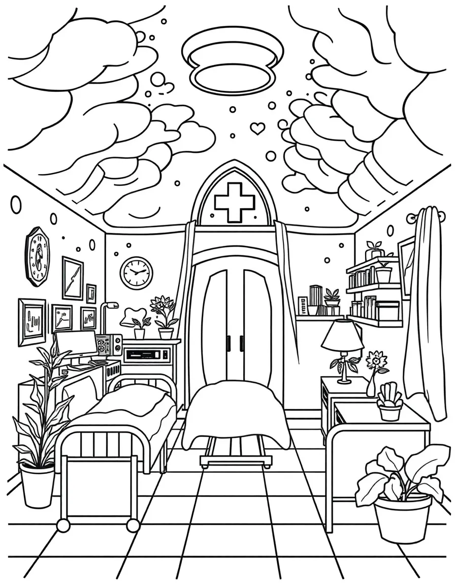 A magical hospital with rooms that adapt to patients' needs