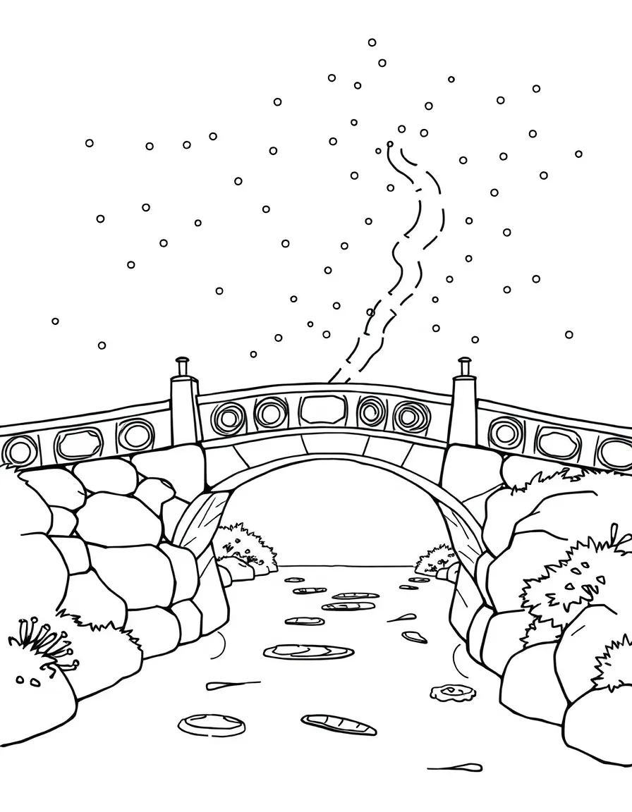 A magical bridge that appears only when someone needs to cross
