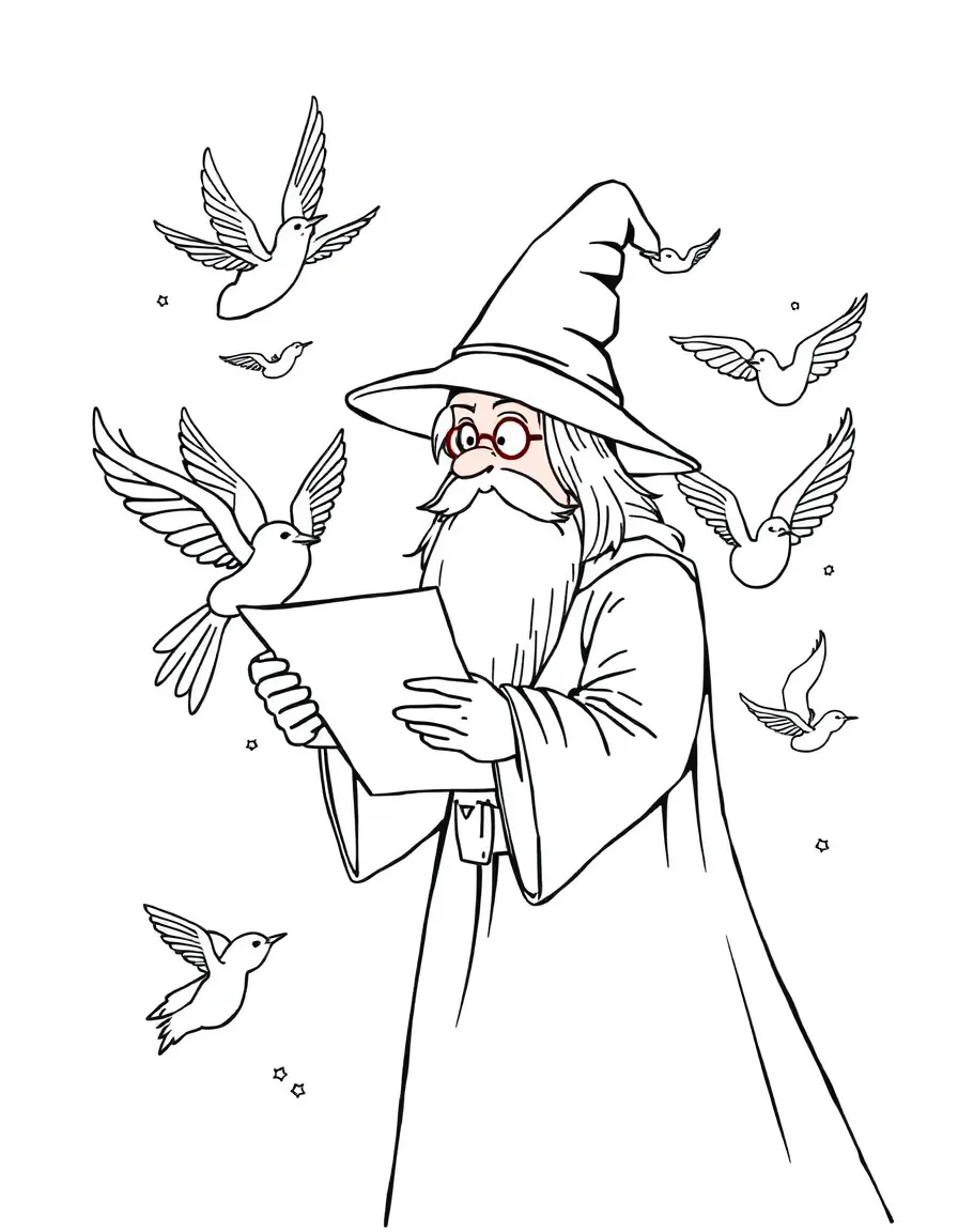 A wizard postal service with letters that fold into birds and fly to recipients