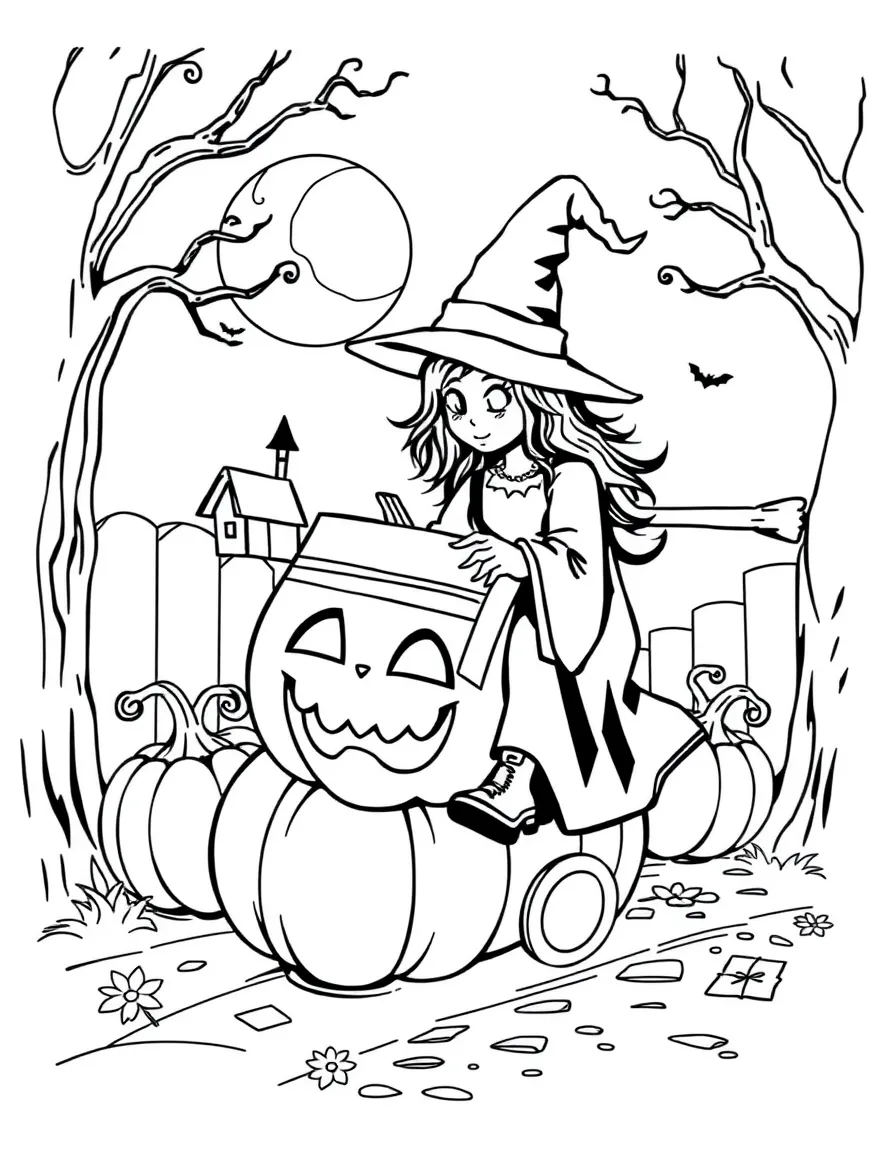 A witch's delivery service using pumpkins that roll themselves to destinations