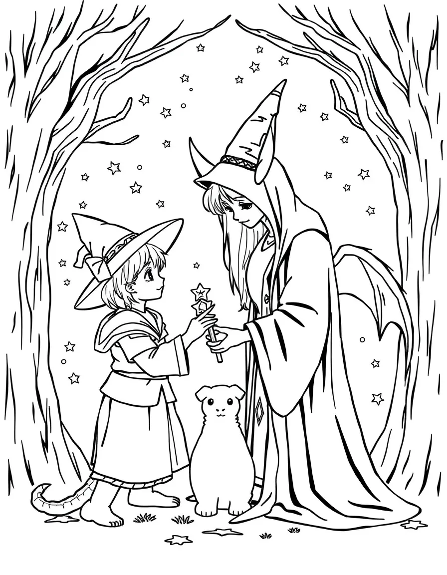 A magical creature adoption day matching familiars with young magic users
