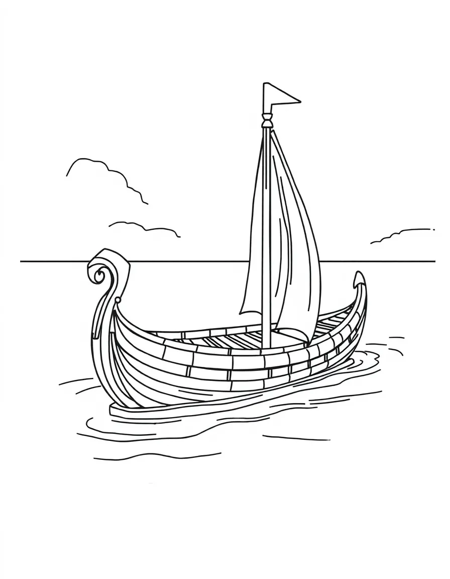 An ancient Egyptian reed boat floating down the Nile
