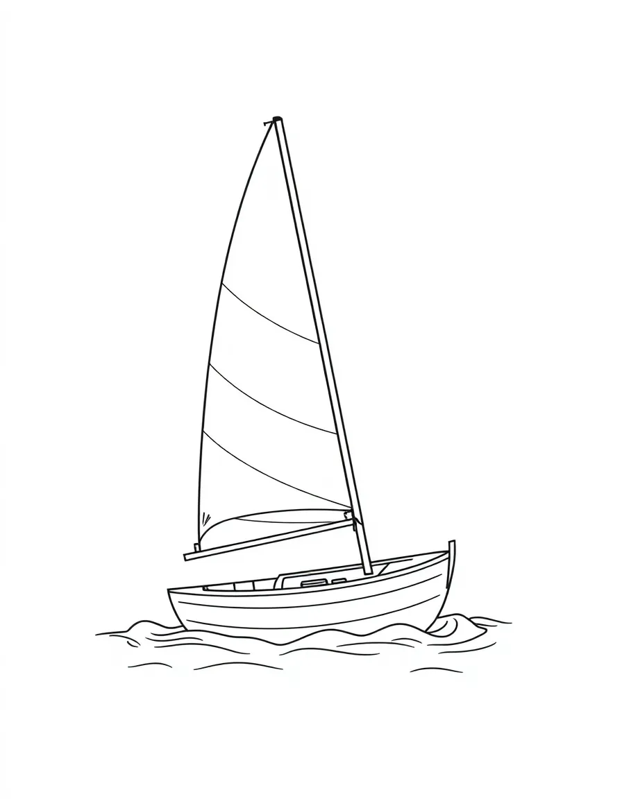 A sailing dinghy with colorful spinnaker sail deployed