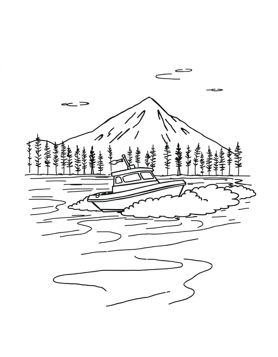 An ice boat racing across a frozen lake