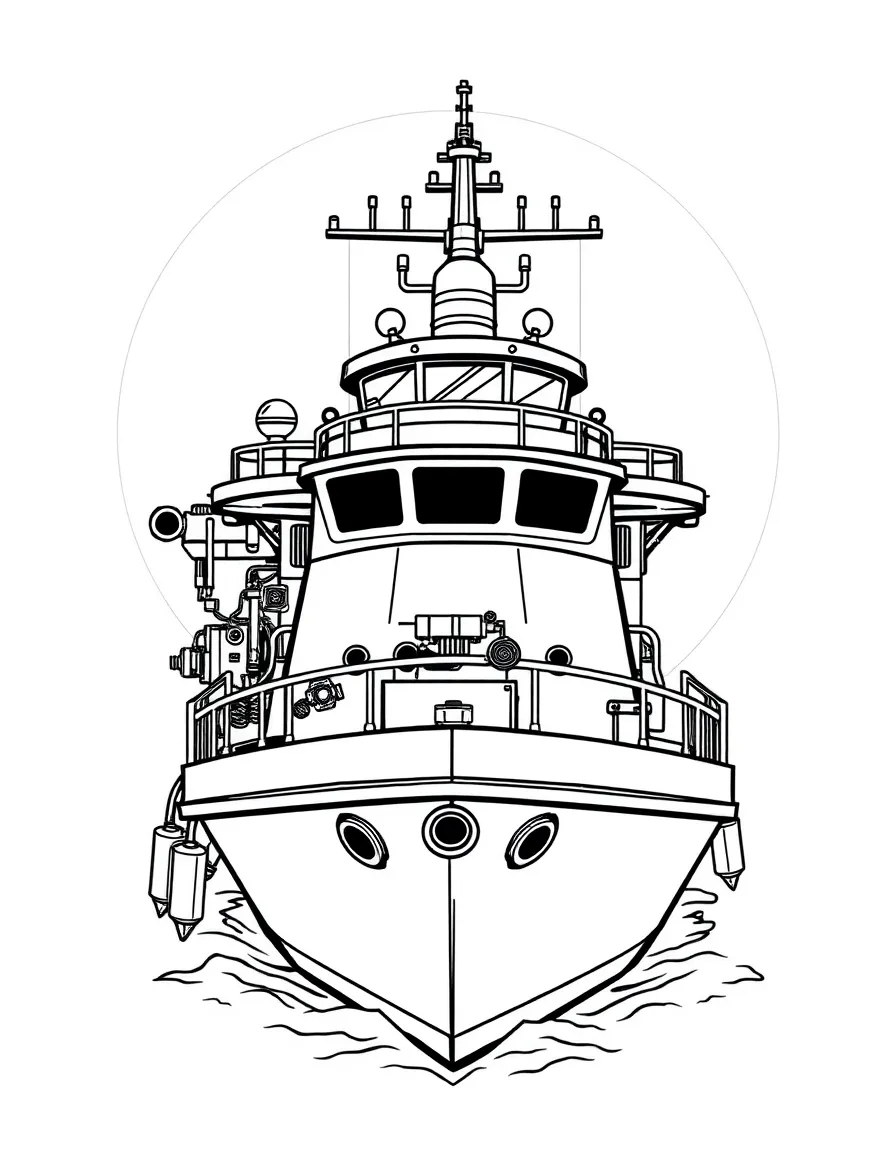 A research vessel with scientific equipment on deck