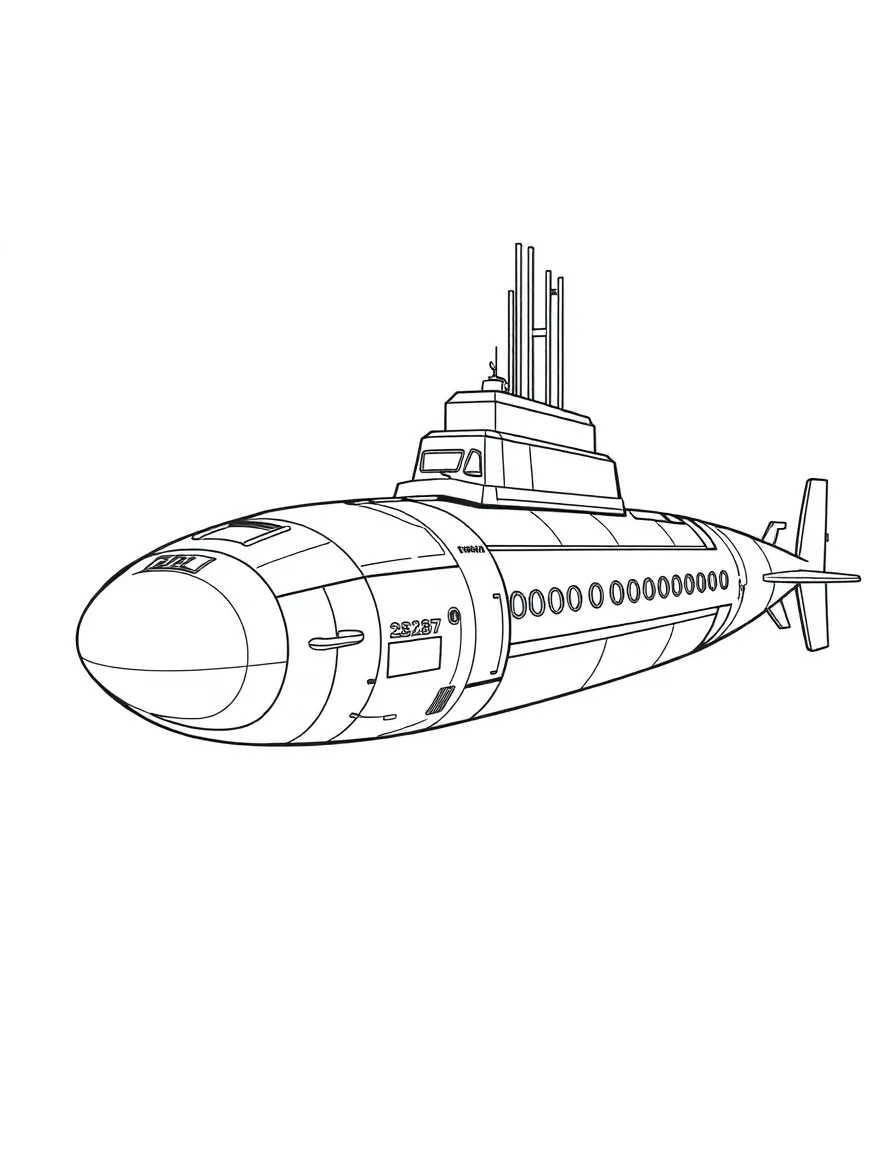 A modern attack submarine with sophisticated sonar array
