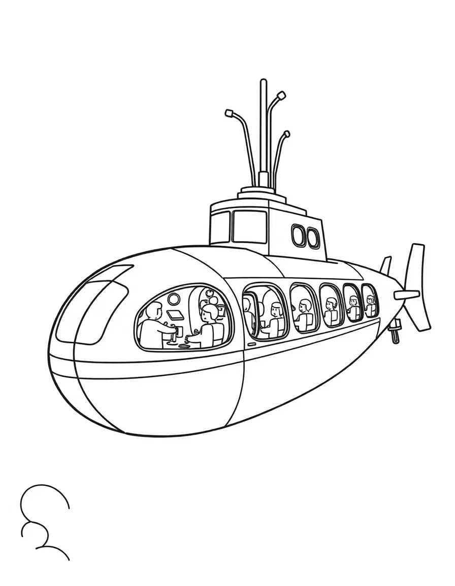 A tourist submarine with large viewing windows