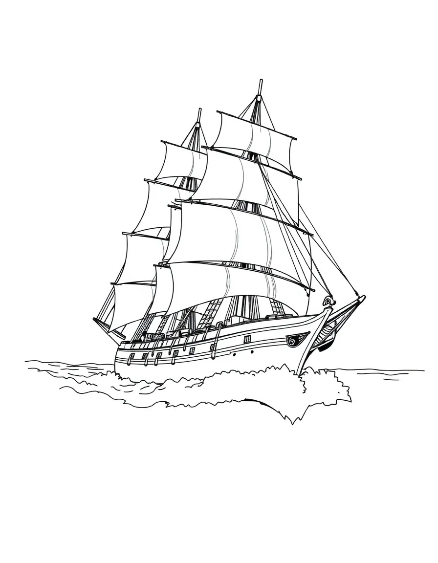 The Cutty Sark tea clipper at full speed