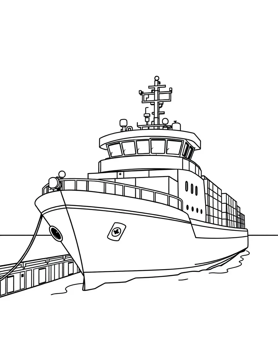 A customs inspection vessel monitoring incoming ships